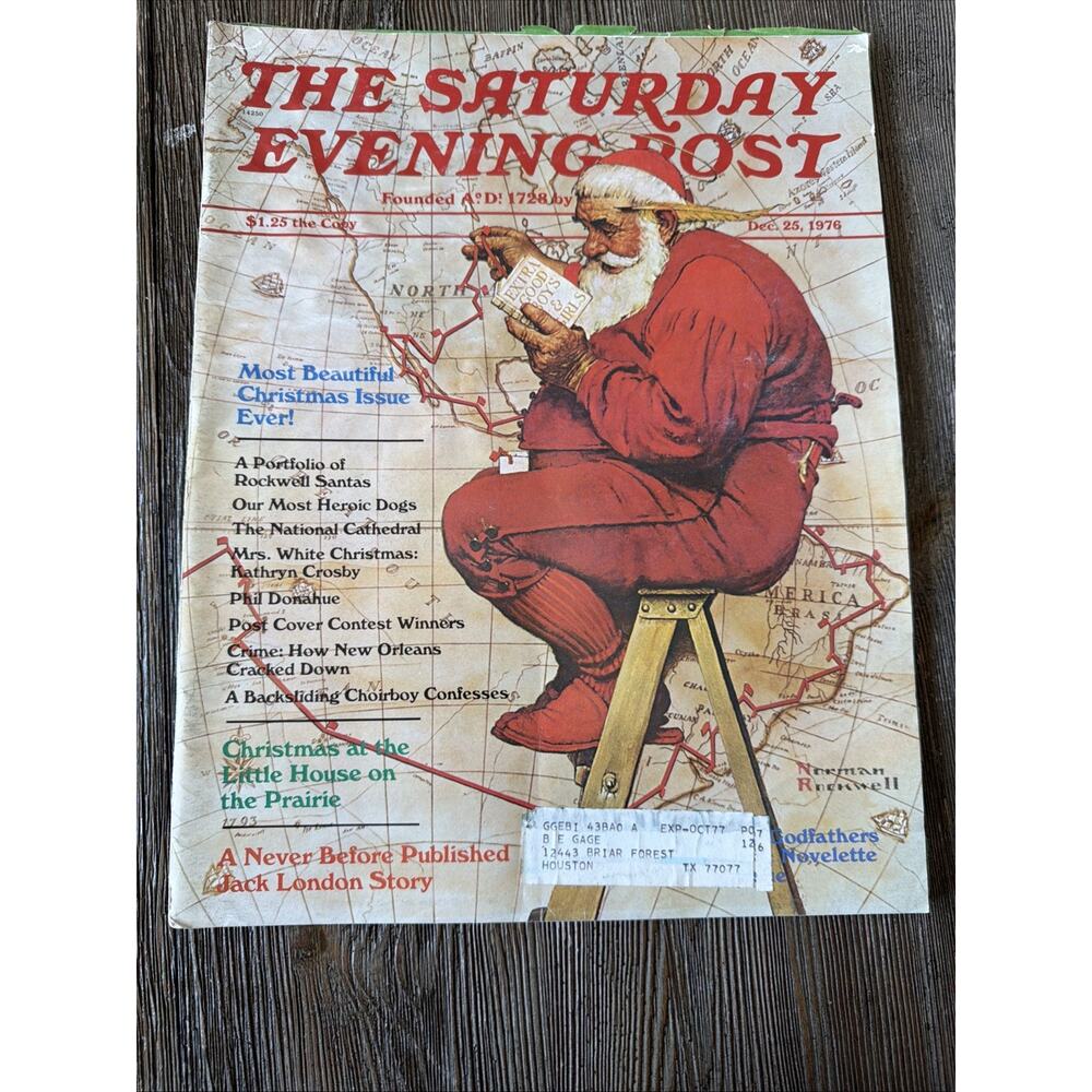 1939 DEC 16 Christmas Santa NORMAN ROCKWELL SATURDAY EVENING POST magazine print